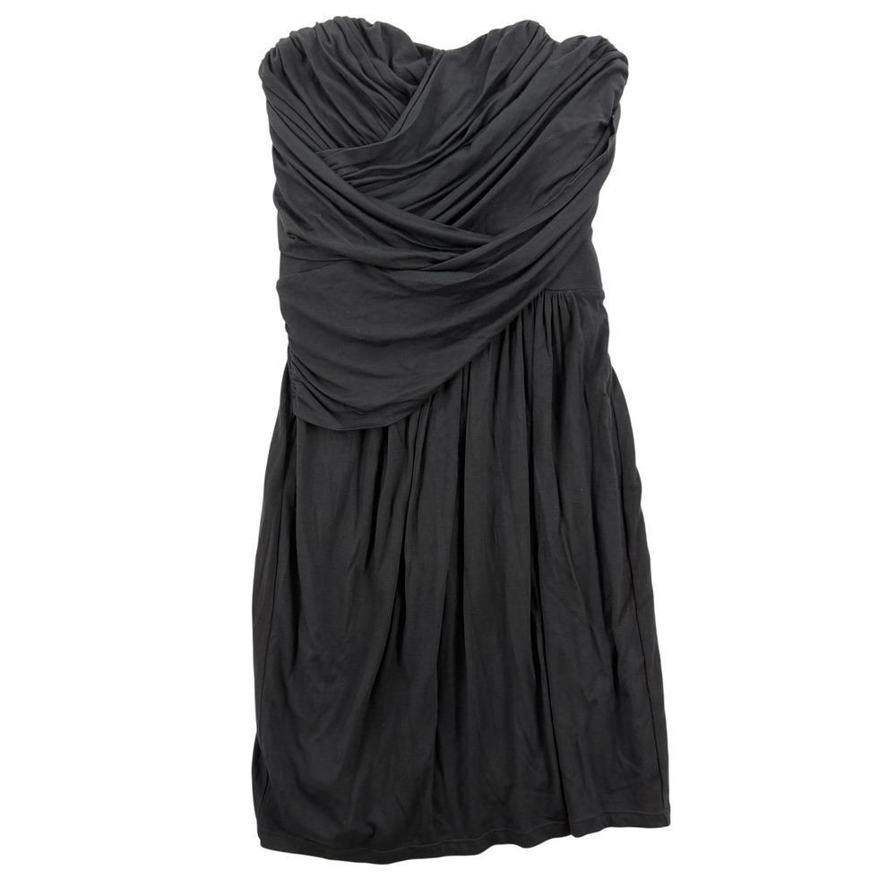 Express Dress Womens XS Black Strapless Ruched Draped Cocktail Party Mini LBD‎